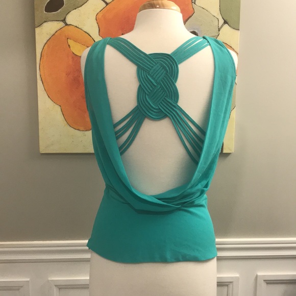 Ladies green top with gorgeous back detail size S - Picture 2 of 6